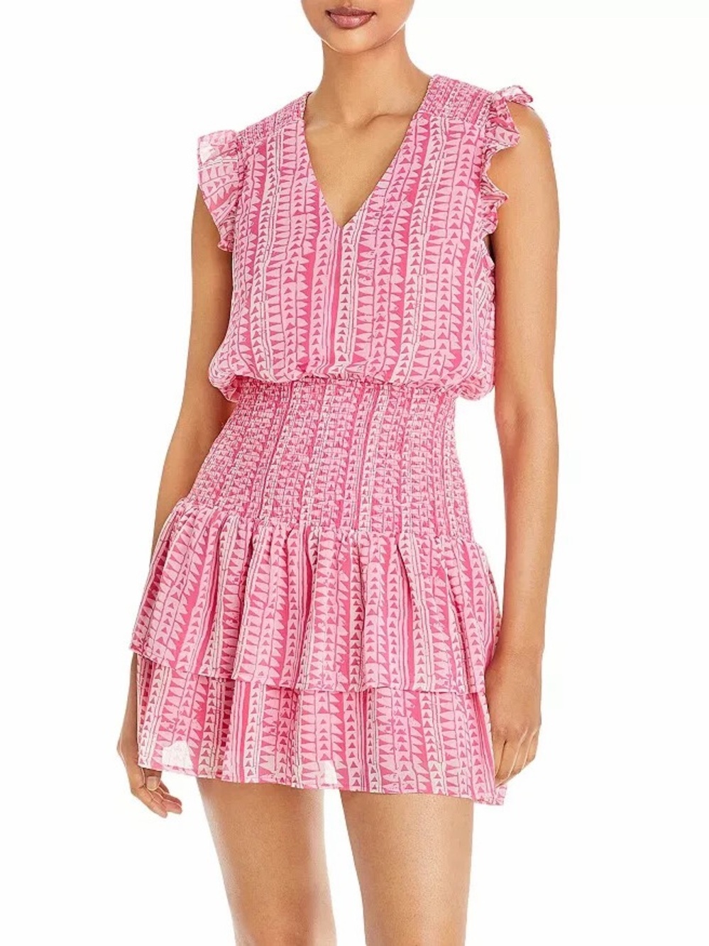 AQUA x Studio 189 Smocked Flutter Sleeve Dress, Size M